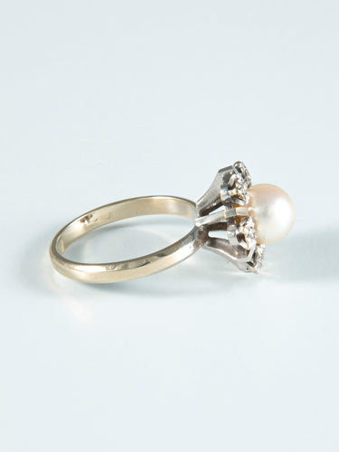 Bague 49 Bague Marguerite Perle et Diamants 58 Facettes