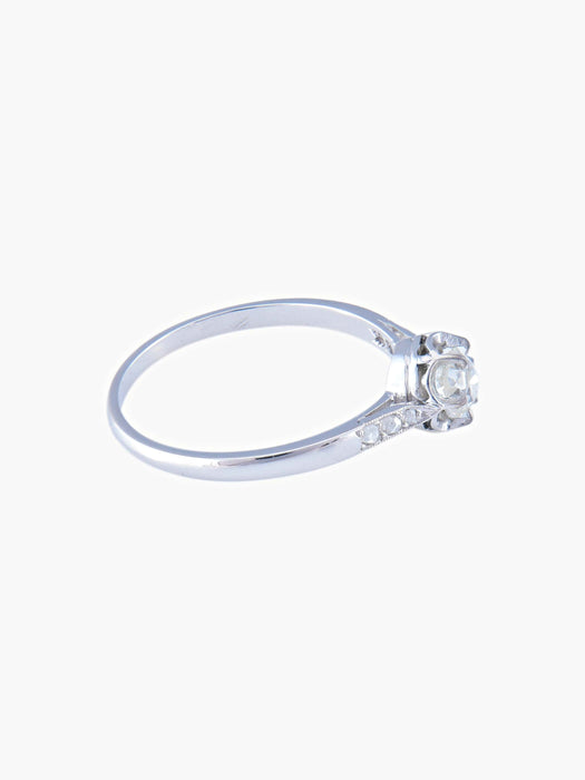 Bague 55 Solitaire Diamant Taille Ancienne 0,50 ct - Old Mine Cut 58 Facettes