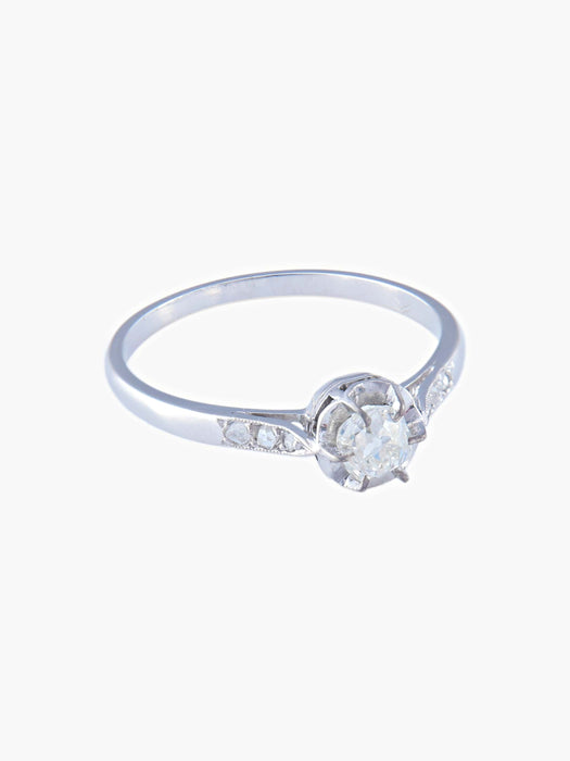 Bague 55 Solitaire Diamant Taille Ancienne 0,50 ct - Old Mine Cut 58 Facettes