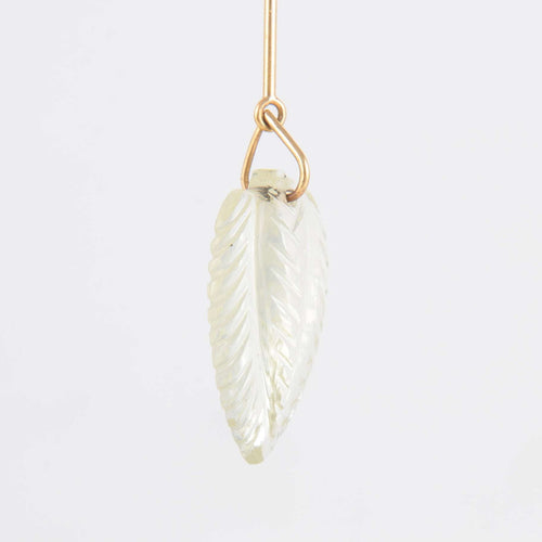 Boucles d'oreilles Boucles d'oreilles Feuille Citrine Diamants noirs 58 Facettes B601