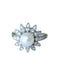 Bague Bague fleur vintage or blanc, perle et diamants 58 Facettes