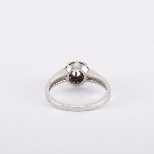 Bague 55 / Blanc/Gris / Or 750 Bague Solitaire Diamant 0.25 carat 58 Facettes 210146R