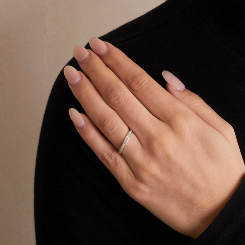 Bague 53 Alliance Platine et Diamants 58 Facettes DV0389-1