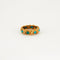 Bague 52 Anneau or jaune cabochons de turquoise 58 Facettes DV0269-6