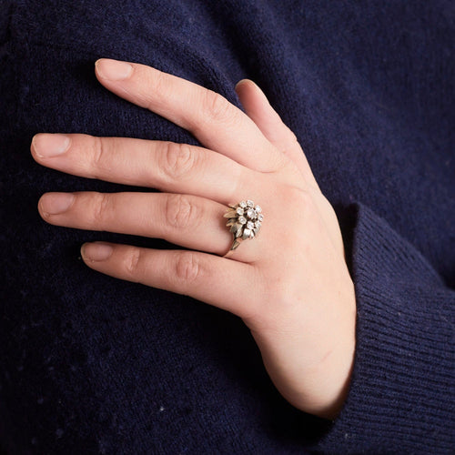 Bague 54 Bague "Fleur" Or Gris Diamant 58 Facettes DV0394-1