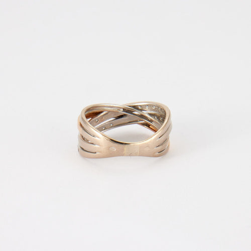 Bague 51 Bague 4 liens croisés Diamants 58 Facettes DV0083-6