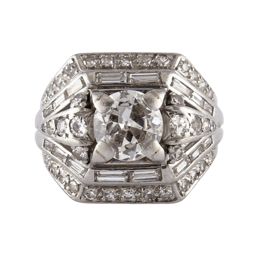 Bague 54.5 Bague Années 50, diamant 58 Facettes DV0027-1