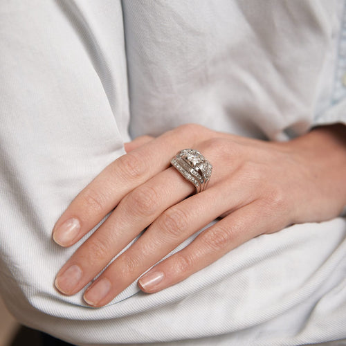 Bague 54.5 Bague Années 50, diamant 58 Facettes DV0027-1