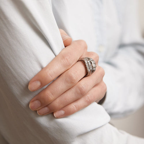 Bague 54.5 Bague Années 50, diamant 58 Facettes DV0027-1