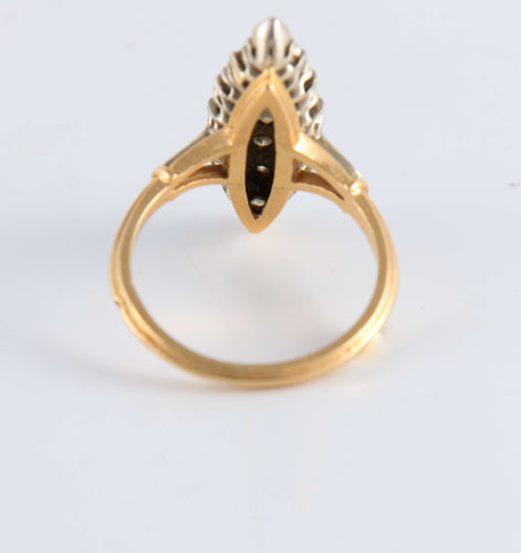 Bague 55 Bague Marquise or jaune pavage Diamants 58 Facettes FM74