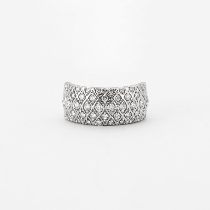 Bague 56 Bague Bandeau Pavage Diamants 58 Facettes DV0371-1