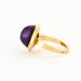 Ring 55 Yellow Gold Amethyst Cabochon Ring 58 Facettes DV0451-1