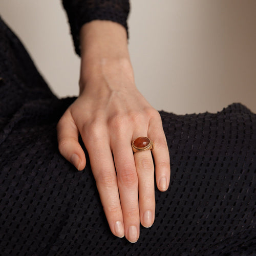 Bague 50 Bague Chevalière Cornaline 58 Facettes DV0122-2