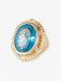 Ring 50.5 Signet Ring, Blue Topaz & Diamonds, Yellow Gold 58 Facettes DV0032-18
