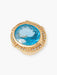 Ring 50.5 Signet Ring, Blue Topaz & Diamonds, Yellow Gold 58 Facettes DV0032-18