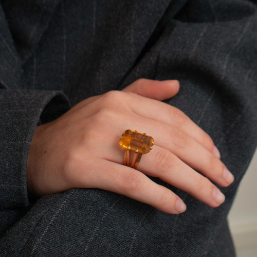 Bague 50 Bague Citrine rectangulaire 58 Facettes DV0165-1