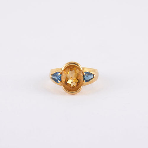 Bague 50 Bague Citrine Saphirs 58 Facettes DV0028-2