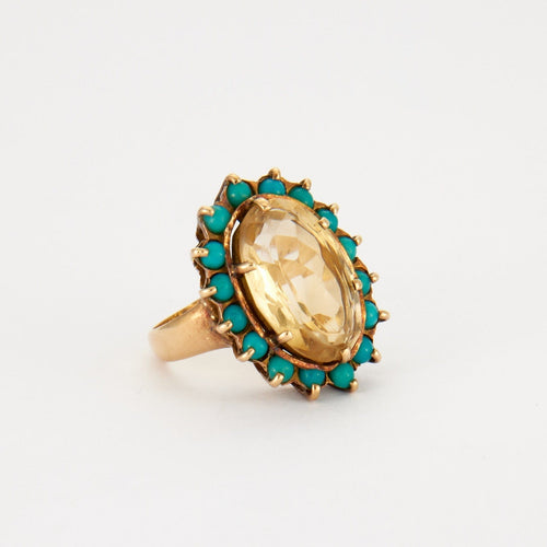 Bague 49.5 Bague Citrine Turquoises 58 Facettes DV0122-3