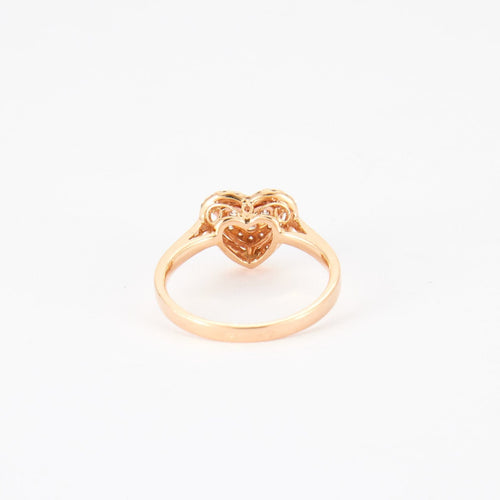 Bague 52 Bague Coeur Or rose Diamants 58 Facettes DV0074-2
