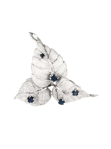 Broche Broche Feuilles Saphirs 58 Facettes B1296