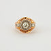 Ring Platinum and yellow gold diamond ring 58 Facettes DV0299-1