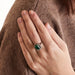 Ring 54 Emerald Ring Diamonds Platinum and White Gold 58 Facettes DV0441-1