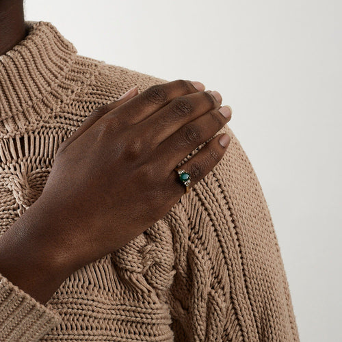 Bague 52 Bague émeraude ovale diamants 58 Facettes DV0274-1