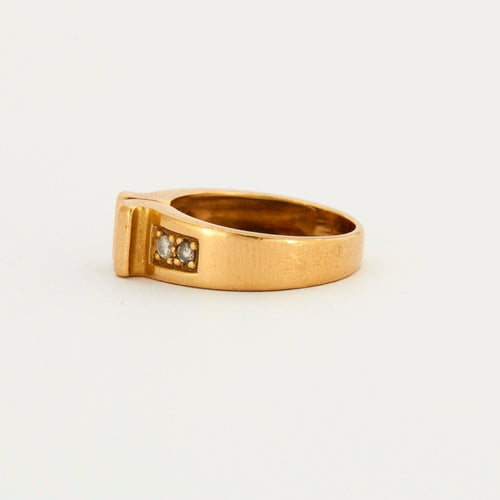 Bague 56 Bague en or jaune centrée de trois diamants 58 Facettes DV0007-5