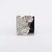 Ring 51 / White/Grey / 750‰ Gold Diamond Signet Ring 58 Facettes 220581R