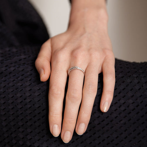 Bague 53 Bague fine Volutes Diamants 58 Facettes DV0114-2