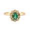 Bague 52 Bague Marguerite Emeraude 10 Diamants 58 Facettes DV0190-1