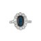 Bague 57 Bague Marguerite Platine Saphir Diamants 58 Facettes DV0377-2