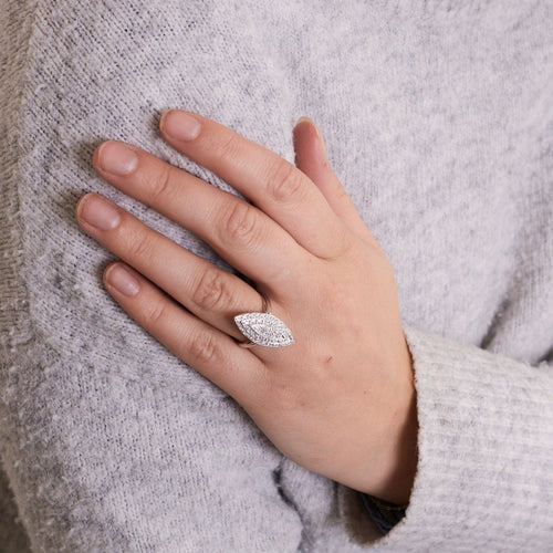 Bague 55 Bague Marquise Diamants Or Blanc 58 Facettes DV0361-5