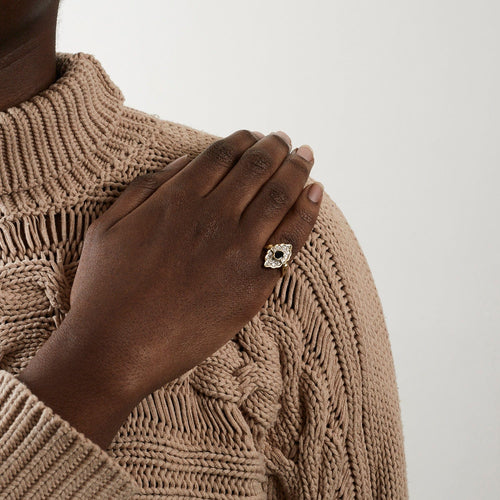 Bague 53 Bague Marquise Saphir Diamants 58 Facettes DV0361-6