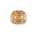 Ring 51 Gold and Platinum Citrine Heart Ring 58 Facettes DV0086-1