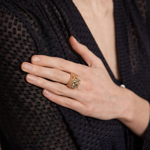 Bague 51 Bague Or et Platine Citrine Coeur 58 Facettes DV0086-1