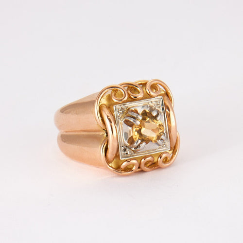 Bague 51 Bague Or et Platine Citrine Coeur 58 Facettes DV0086-1
