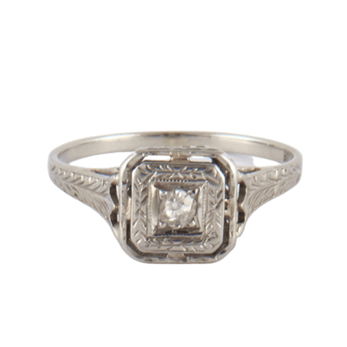 Bague 53 Bague Or gris Diamant taille rose 58 Facettes DV0030-1