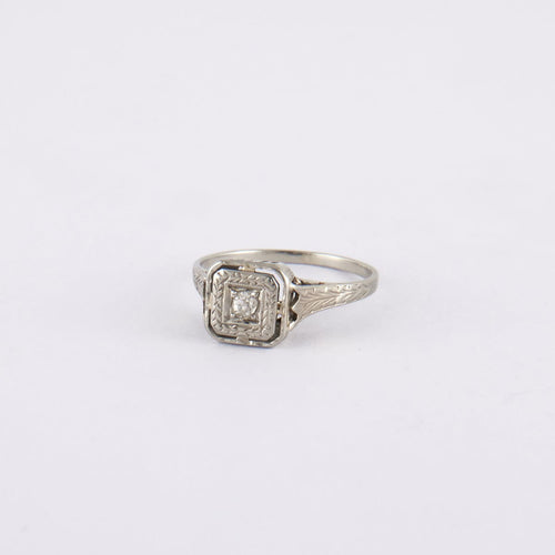 Bague 53 Bague Or gris Diamant taille rose 58 Facettes DV0030-1