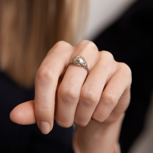 Bague 52 Bague Or gris Pierre blanche 58 Facettes DV0030-2