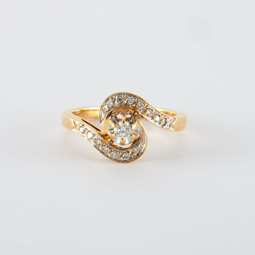 Bague 57 Bague or jaune Diamants 58 Facettes DV0225-2