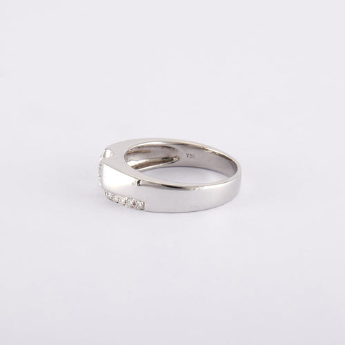 Bague 52 / Blanc/Gris / Or 750 Bague Solitaire Diamant 0.27 carat 58 Facettes 210038R