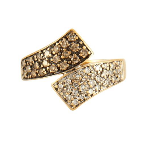 Bague 52 Bague or jaune pavage diamants 58 Facettes DV0258-1