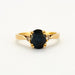 Ring 51 Yellow Gold Sapphire and Diamond Ring 58 Facettes DV0387-1