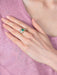 Ring 58 Yellow Gold, Emerald and Diamond Ring 58 Facettes DV0032-6