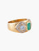 Ring 58 Yellow Gold, Emerald and Diamond Ring 58 Facettes DV0032-6