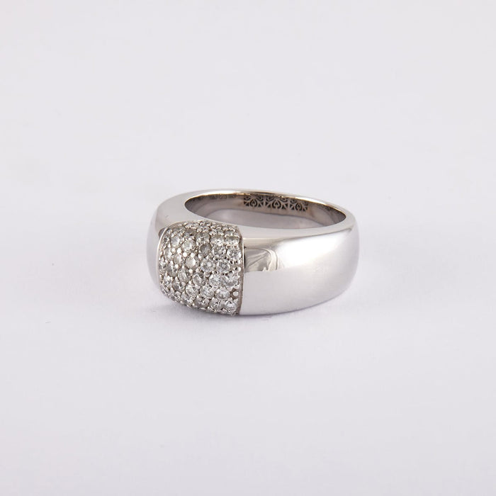 Bague 52 / Blanc/Gris / Or 750 Bague Or blanc et diamants 58 Facettes 170182R