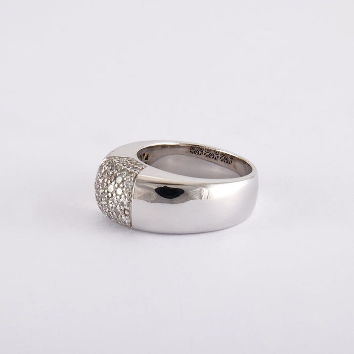 Bague 52 / Blanc/Gris / Or 750 Bague Or blanc et diamants 58 Facettes 170182R