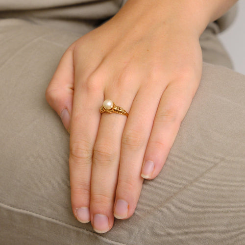 Bague 55 Bague Perle de Culture blanche 58 Facettes DV0099-5