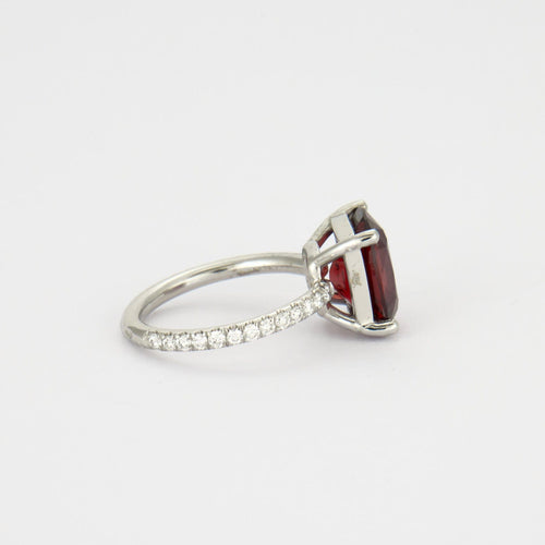 Bague 49 Bague Platine Grenat Diamants 58 Facettes DV0125-1